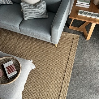 Fine Rustic Quartz Sisal Rug With Self Edge Border